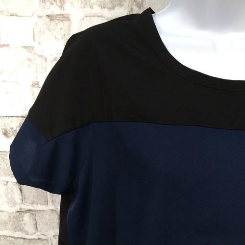 Banana Republic Women's Blouse Top Navy Black Block Size S - Picture 5 of 6
