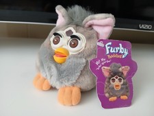 Vintage 1999 Grey Furby Buddies Plush Beanie W Tags Tiger Electronics UP DOWN