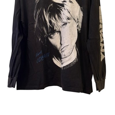 Vintage Nirvana 90's Kurt Cobain Long Sleeve Shirt Size XL REPRINT