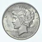 (1) XF 1934-D Peace Silver Dollar 90% - Extra Fine - Denver Mint *1060
