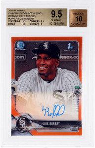 2018 Bowman Chrome Luis Robert Prospect Auto Orange Refractor /25 BGS 9.5/10