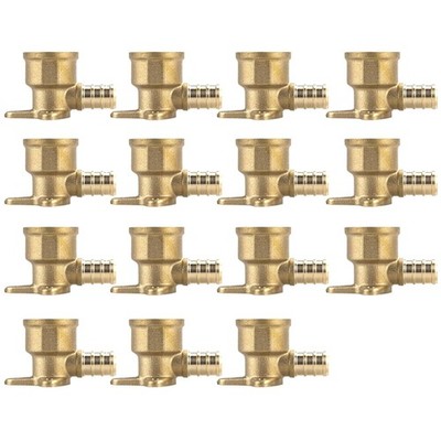 1/2 PexB Brass Fittings Drop Ear Elbow Tee Coupling Set PEX Plumbing 15 PCS