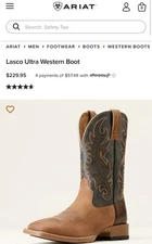 ARIAT LASCO ULTRA WESTERN BOOTS FOR MEN Size: 11 D Medium NEW IN BOX