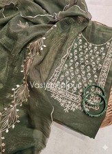 Green Indian Salwar Kameez Women Punjabi Suit Wedding Partywear Kurta Dress