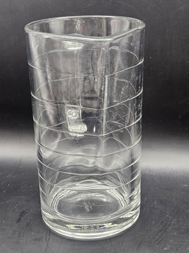 Jarra jarra de agua para bebidas de vidrio a rayas transparentes IKEA Svepa 10288 vintage pesada Italia - Imagen 3 de 6