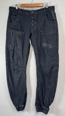 Eto 9901 Jeans Mens Size 34R Blue Denim Tapered Leg Button Fly Stretch Hipster