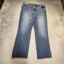 KUT From The Kloth Jeans Womens 12 Blue High Rise Crop Straight Leg Medium Wash