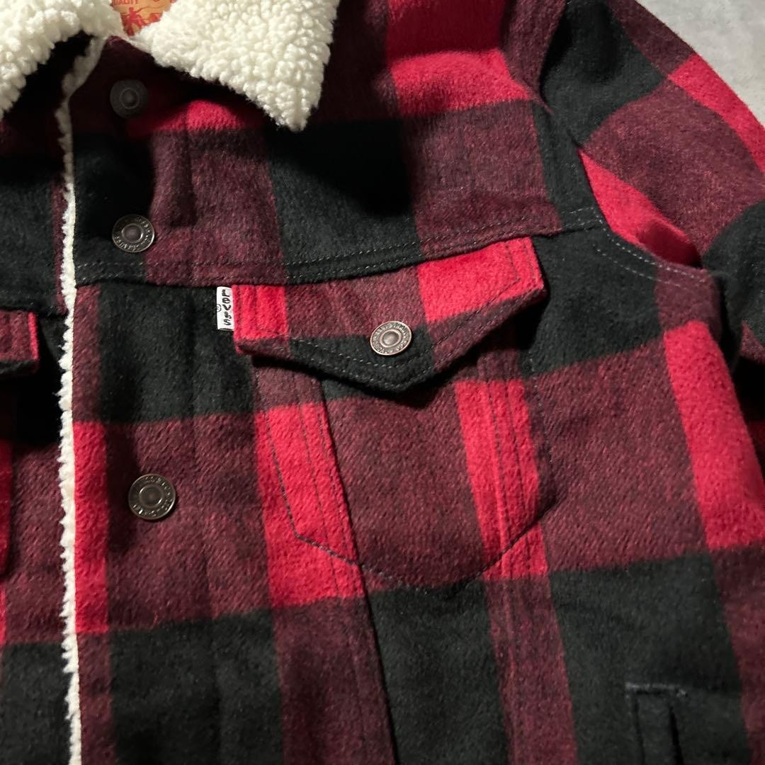 Levi's current model check snap button denim jack… - image 6