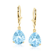 Ross-Simons 7.50 ct. t.w. Sky Blue Topaz Drop Earrings in 14kt Yellow Gold