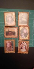 Doll house miniature 1 inch scale 6 amazing Vintage Copper picture frames.