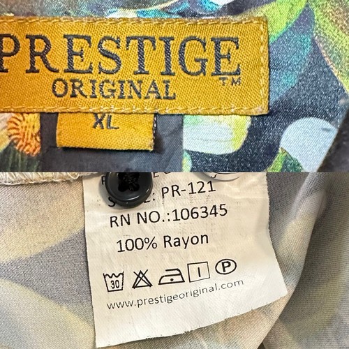 Camicia manica corta Prestige originale nero-limone con bottoni look setoso XL - Foto 5 di 6