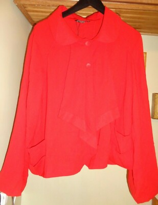 BELLA BLUE  RED FILAMENT/SILK     LIGHTWEIGHT   LAGENLOOK  JACKET NWT S/M/L