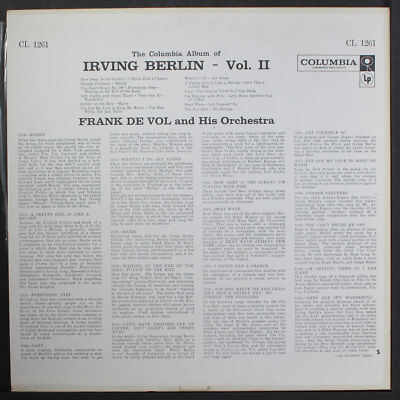 FRANK DE VOL: irving berlin, vol. 2 COLUMBIA 12