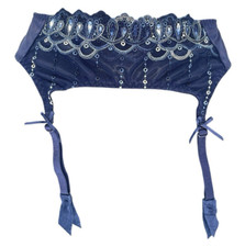 Fredericks of Hollywood Womens Medium Garter Belt Blue 4417