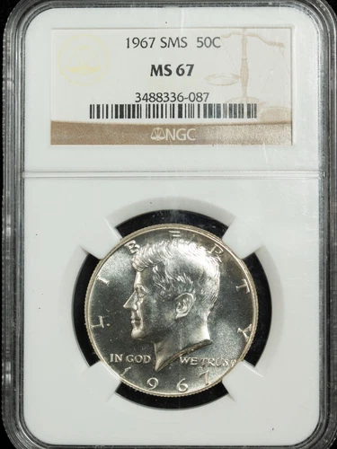 1967 SMS NGC MS 67 Kennedy Silver Half Dollar 50C Item#J10304