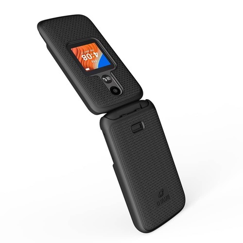 Housse coque rigide texturée grille pour téléphone Alcatel TCL Flip 2 (T408DL) NOIR - Photo 2 sur 6