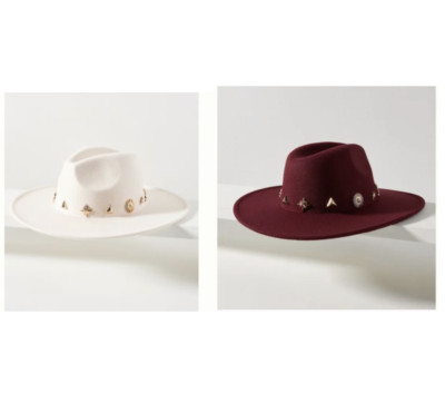   Charm-Trimmed Rancher Boho Peasant Hipster Hippie Art Farm Desert Cute Hat