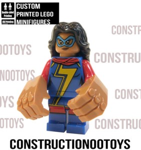 Ms Marvel Version 2 Superhero Printed On LEGO Parts Custom Designed Minifigure