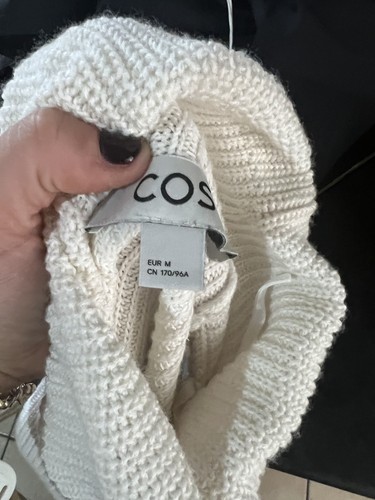 COS Wool & Cotton Ecru Striped Long Jumper / Dress M (Oversized) Luxury Classic - Picture 3 of 15