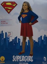 Halloween Girls Supergirl Blue  Red Dress Costume Size Small 4-6 Ages 3-4 NWT