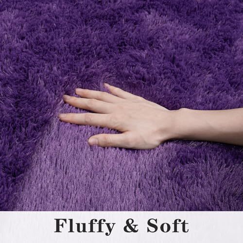 Super Fluffy Rugs for Living Room, Modern Shag Area Rugs, Soft and 8x10 Purple - Bild 7 von 7