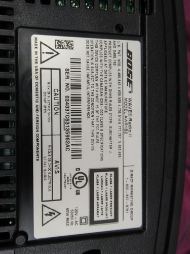 BOSE Wave Radio II with remote, manuals AS-IS - Picture 9 of 9