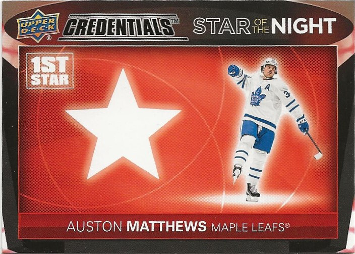 2021-22 Upper Deck Credentials Auston Matthews Star of the Night SP Maple Leafs