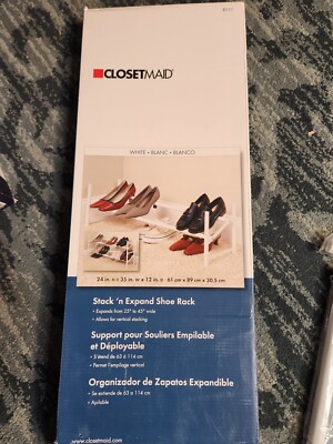 Closetmaid Expandable 811100 25-45 in. Stack & Expand Shoe Rack White
