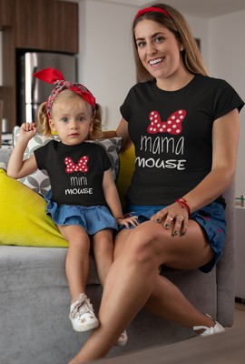 T-Shirt Mama Familie Outfits Kostüme Baby und Mama lustig Mama Sohn Tochter