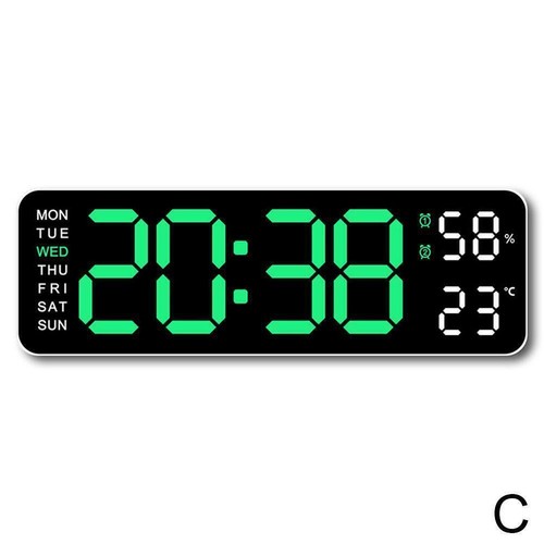 With Calendar Date Temperature LED Large Display USB Clock` Alarm Digital Z5D3 - Picture 21 of 22