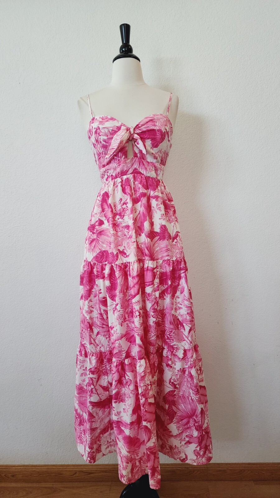 Anthropologie Maxi Dress New Size Small Floral Pink Bridgerton Romantic Pockets-image