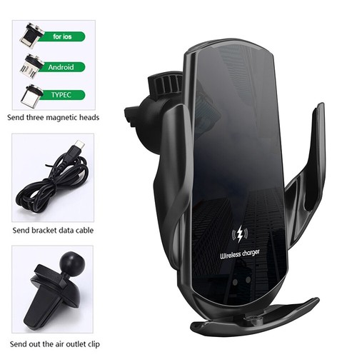 15W Fast Wireless Car Charger Infrared Sensor Phone Holder For iPhone Samsung - Picture 13 of 14