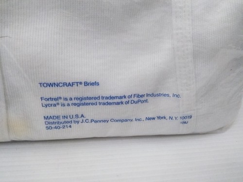 N.O.S Vintage JC Penny size 38 men's Classic White BRIEFS TownCraft (3PK) U.S.A - Picture 6 of 7