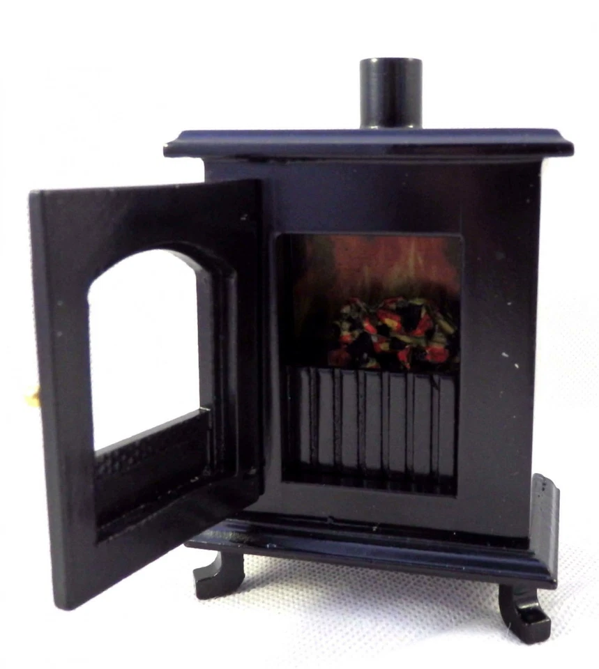 Bambole Casa Stufa a Legna Ciocco Ceppo Bruciatore Miniatura 1:12 Scala Mobili - Immagine 2 di 4