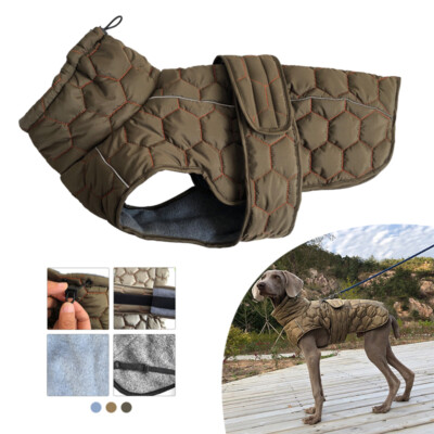 Dog Jacket Reflective Warm Fleece Lining Coat Pet Whippet Greyhound Winter  NEW UK