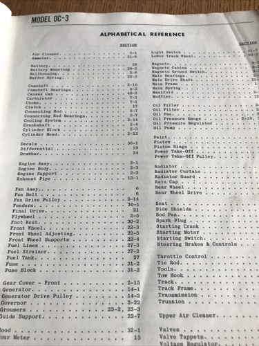 Oliver OC-3 Gas Crawler Tractor S/N IWH000- & 3500000- Parts Book Manual 12/55 - Picture 6 of 10