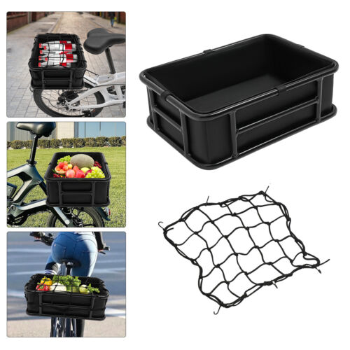 Fahrradkorb Gepäckträger Stahl Festmontage Hinten Schwarz 45.6x32x15cm DE - Bild 16 von 22