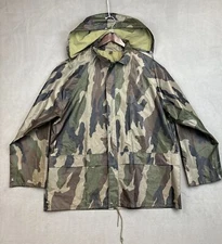 Mil-Tec by Sturm Men's XL Frog Camo Green Rain Hunting Jacket Removable Hood
