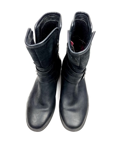 UGG Simmens Stiefel Damen Größe US 7 wasserdicht Wolle gefüttert schwarz Leder - Bild 6 von 10