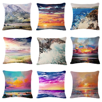 Sunset Scene Cotton Linen Pillow Case Cushion Cover Waist Cover Home Decor New Sunset Scene Cotton Linen Pillow Case Cushion Cover Waist Cover Home Decor New