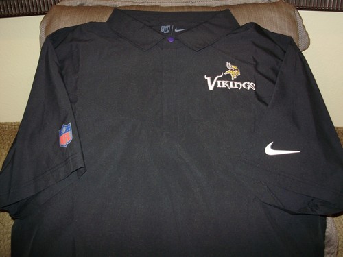NFL Minnesota Vikings NIKE Dri-Fit Sideline Coaches Polo Golf Shirt Men's 3XL