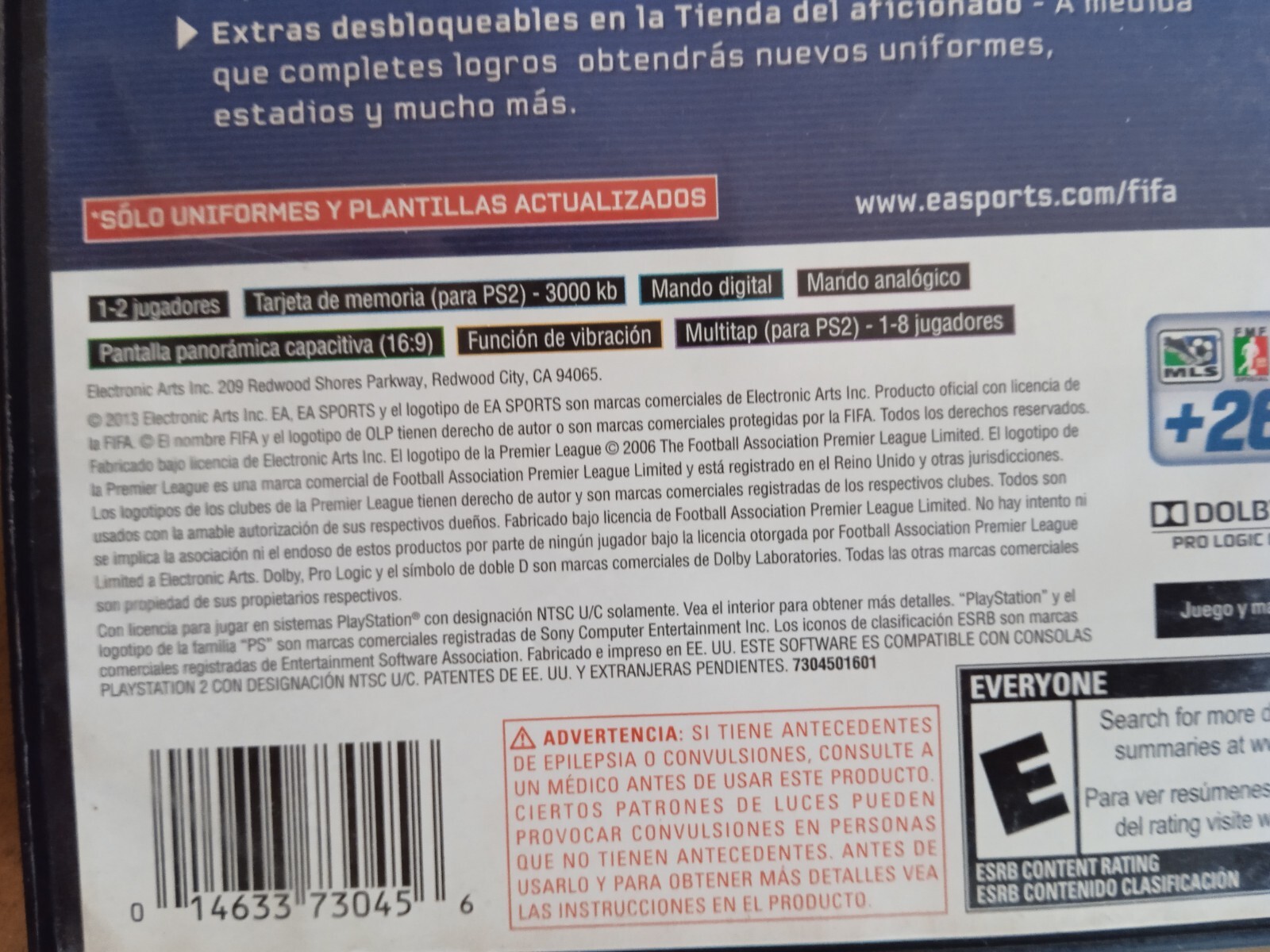 FIFA 14 PS2 EDICION LEGADO COMPLETE PLAYSTATION 2 NTSC TESTED SHIPS FROM  MEXICO