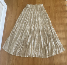 Vintage Mermaid core crinkle pleated shimmery USA maxi skirt elastic waist Sz 6