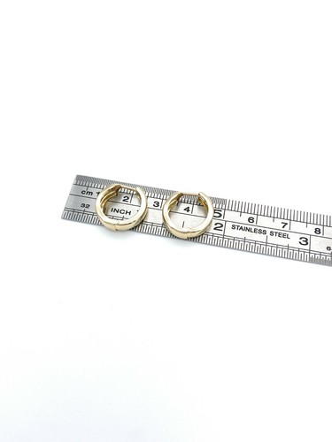 9ct Gold Huggie Hoop Earrings for Women - Genuine Yellow Gold Hoop Earrings 15MM - Picture 6 of 11