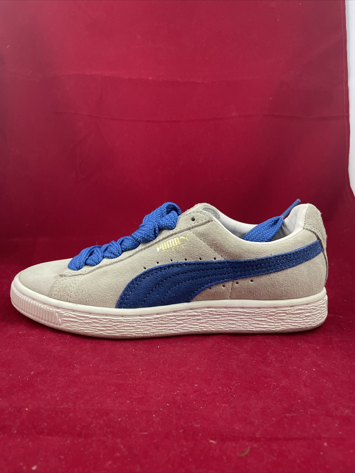 Puma Suede Classic Tan/Royal Blue Mens Sneakers Sz 4.5 Gem