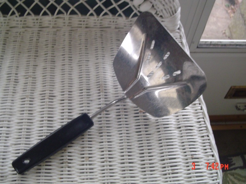VTG‼ FOLEY Stainless 11" Slotted Curved Spatula Turner Flipper Black Handle VGC