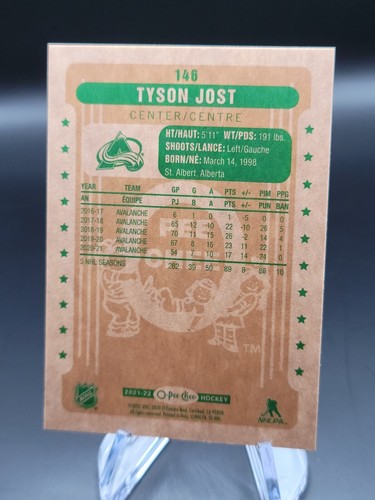 2021-22 OPC O-Pee-Chee Retro #146 Tyson Jost - Avalanche - Picture 2 of 2