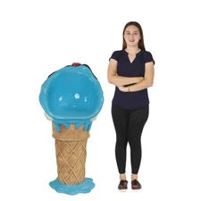 Ice Cream Stool - Ice Cream Bar Stool w/ Blue Moon Chocolate Chip and Cherry Top