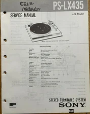 SONY PS-LX435 STEREO TURNTABLE SYSTEM ORIGINAL SERVICE REPAIR MANUAL