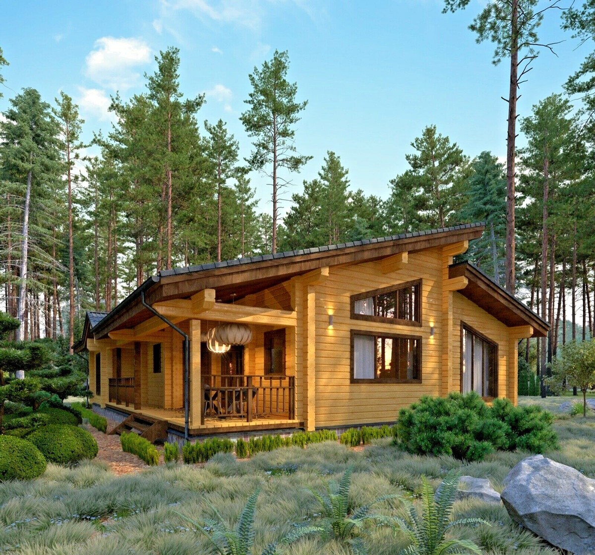 1730 sq.ft LOG HOUSE KIT LH-161 ECO FRIENDLY WOOD PREFAB DIY